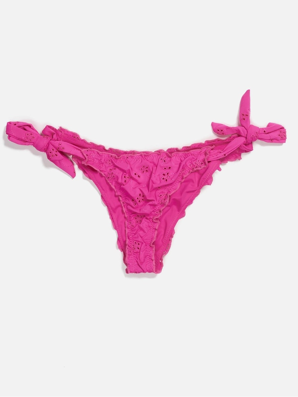 Frankies Bikinis Colby Eyelet Tie Side Bikini Bottom Hot Pink Size M
